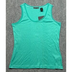 Liz Claiborne Tank Top Womens L Light Green Garden Fresh Scoop Neck Solid New